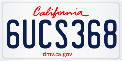 CA license plate 6UCS368