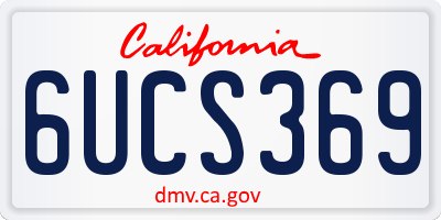 CA license plate 6UCS369