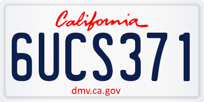 CA license plate 6UCS371