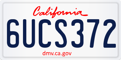 CA license plate 6UCS372