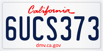 CA license plate 6UCS373