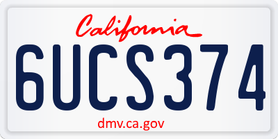 CA license plate 6UCS374