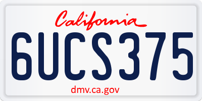 CA license plate 6UCS375