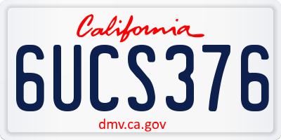 CA license plate 6UCS376