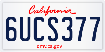 CA license plate 6UCS377