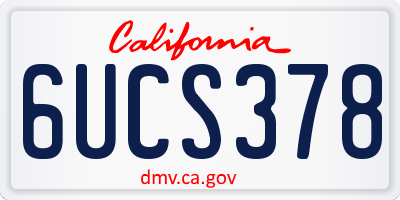 CA license plate 6UCS378