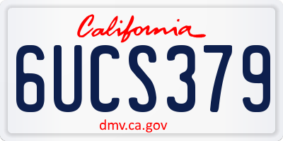 CA license plate 6UCS379