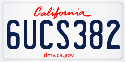 CA license plate 6UCS382