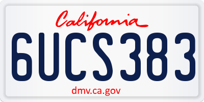 CA license plate 6UCS383