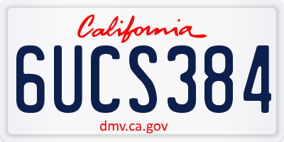 CA license plate 6UCS384