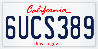 CA license plate 6UCS389