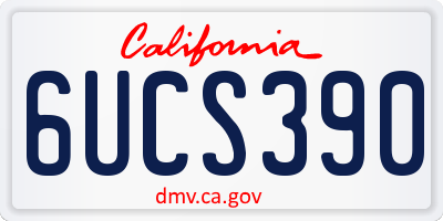 CA license plate 6UCS390