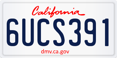 CA license plate 6UCS391