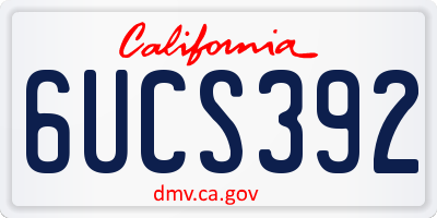 CA license plate 6UCS392