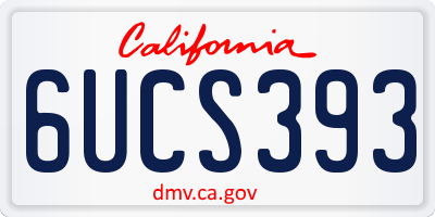 CA license plate 6UCS393