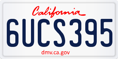 CA license plate 6UCS395