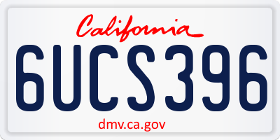 CA license plate 6UCS396