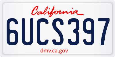 CA license plate 6UCS397
