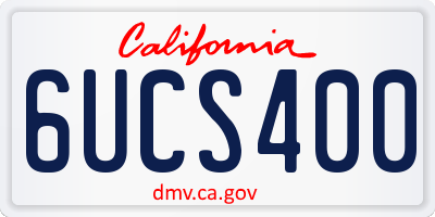CA license plate 6UCS400