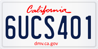 CA license plate 6UCS401