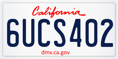 CA license plate 6UCS402
