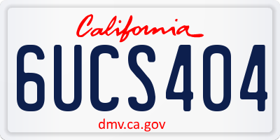 CA license plate 6UCS404