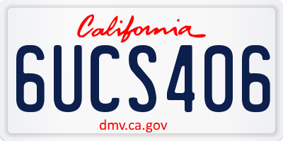 CA license plate 6UCS406