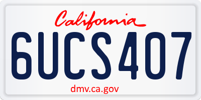 CA license plate 6UCS407