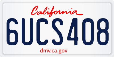 CA license plate 6UCS408