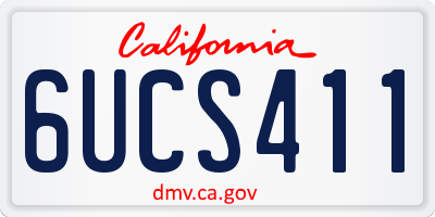 CA license plate 6UCS411