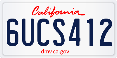 CA license plate 6UCS412