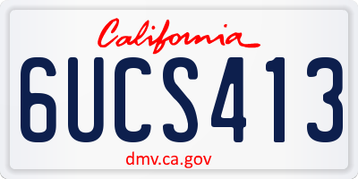 CA license plate 6UCS413