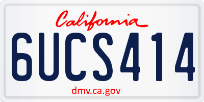 CA license plate 6UCS414