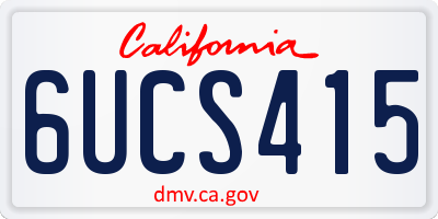 CA license plate 6UCS415
