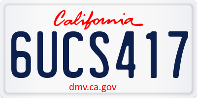 CA license plate 6UCS417