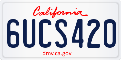 CA license plate 6UCS420