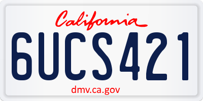 CA license plate 6UCS421