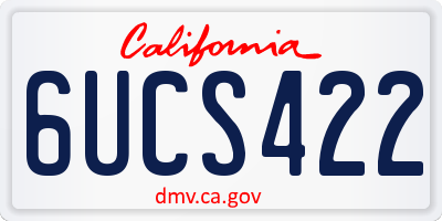 CA license plate 6UCS422
