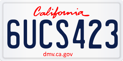 CA license plate 6UCS423