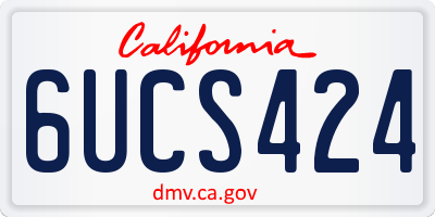 CA license plate 6UCS424