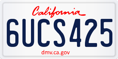 CA license plate 6UCS425