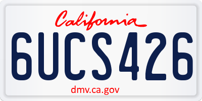 CA license plate 6UCS426