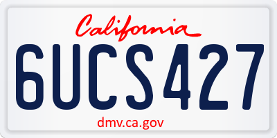 CA license plate 6UCS427