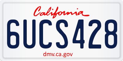 CA license plate 6UCS428