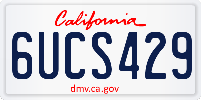CA license plate 6UCS429