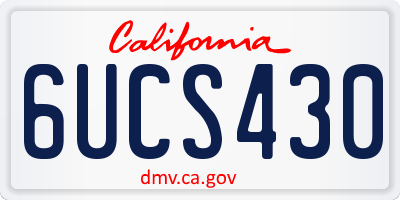 CA license plate 6UCS430