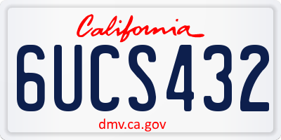 CA license plate 6UCS432