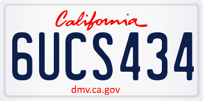 CA license plate 6UCS434