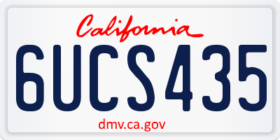 CA license plate 6UCS435