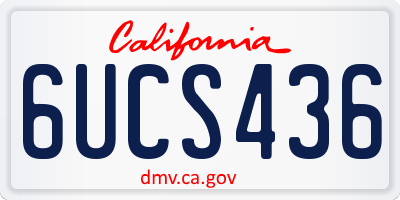 CA license plate 6UCS436